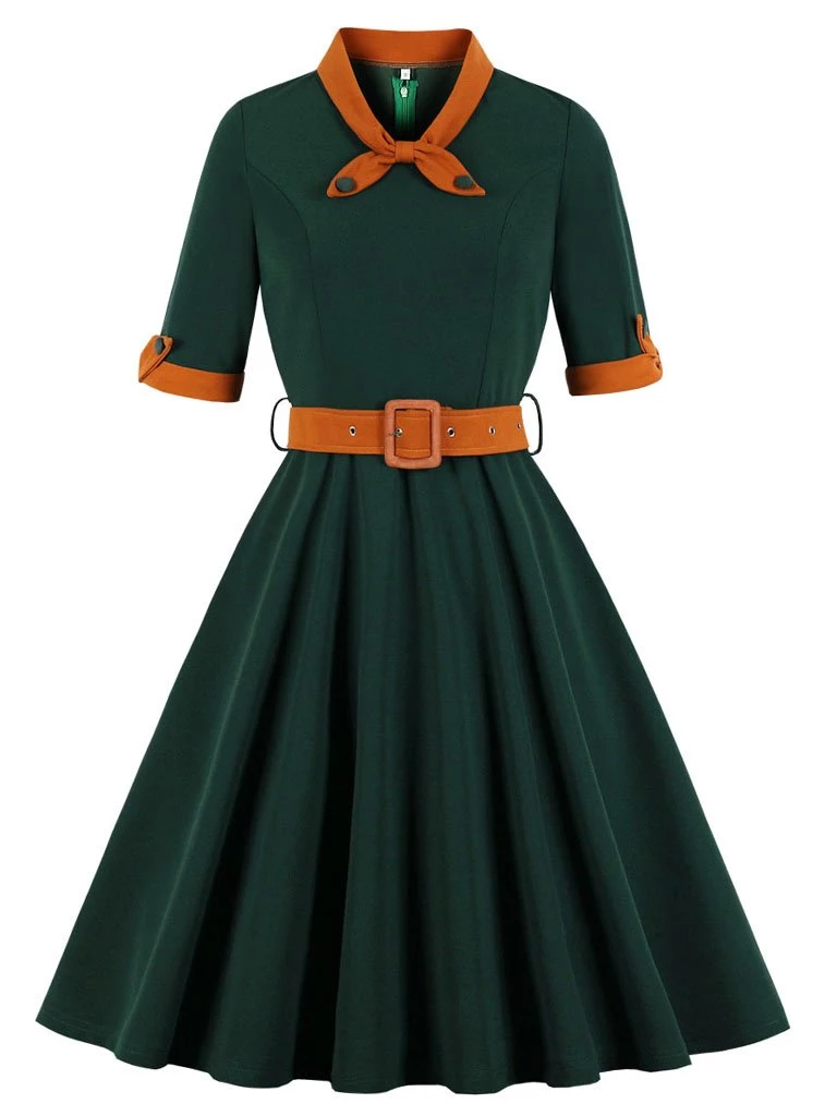 Dark Green Swing Vintage 1950S Dress - Dark Green Swing Vintage 1950S Dress -   17 style Vintage dress ideas