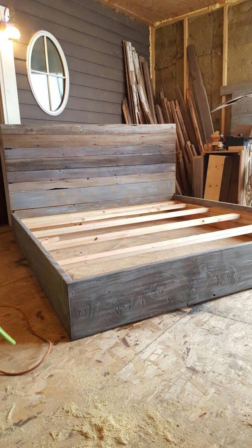 Michelle Grey Weathered Reclaimed recylced wood Headboard - Michelle Grey Weathered Reclaimed recylced wood Headboard -   18 diy Bed Frame high ideas