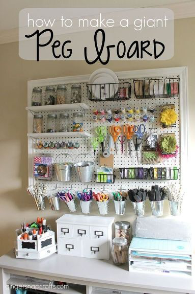 How to Make a Giant Peg Board for Craft Organization - How to Make a Giant Peg Board for Craft Organization -   18 diy Crafts organization ideas