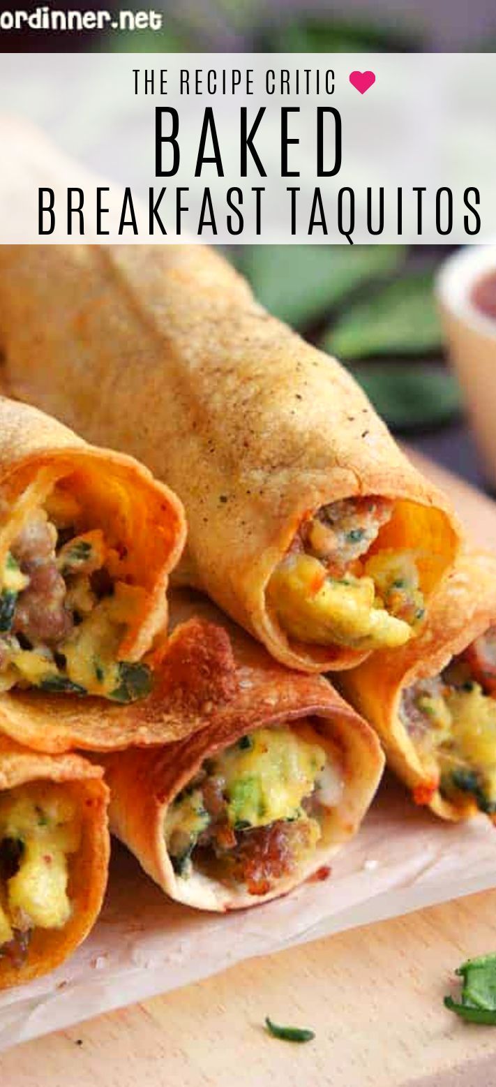 Baked Sausage, Spinach and Egg Breakfast Taquitos | The Recipe Critic - Baked Sausage, Spinach and Egg Breakfast Taquitos | The Recipe Critic -   18 diy Food breakfast ideas