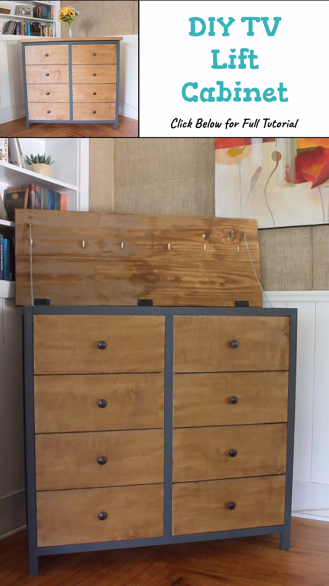DIY TV Lift Cabinet - DIY TV Lift Cabinet -   18 diy Furniture ikea ideas