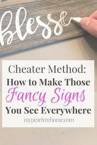 Cheater Method: How to Make a DIY Sign - Cheater Method: How to Make a DIY Sign -   18 diy Home Decor to sell ideas