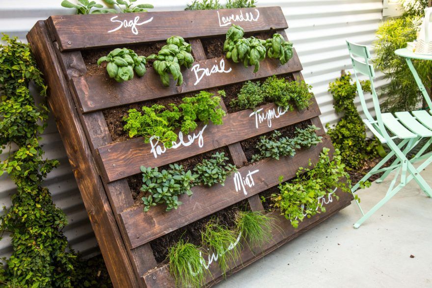 DIY Outdoor Wood Pallet Herb Garden – Makeful - DIY Outdoor Wood Pallet Herb Garden – Makeful -   18 diy House garden ideas