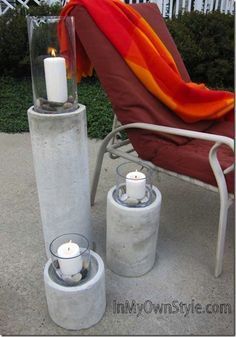 DIY Concrete Candle Holders - DIY Concrete Candle Holders -   18 diy Ideen beton ideas