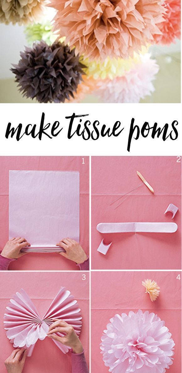 DIY Tissue Paper Pom Poms - DIY Tissue Paper Pom Poms -   18 diy Paper pom poms ideas