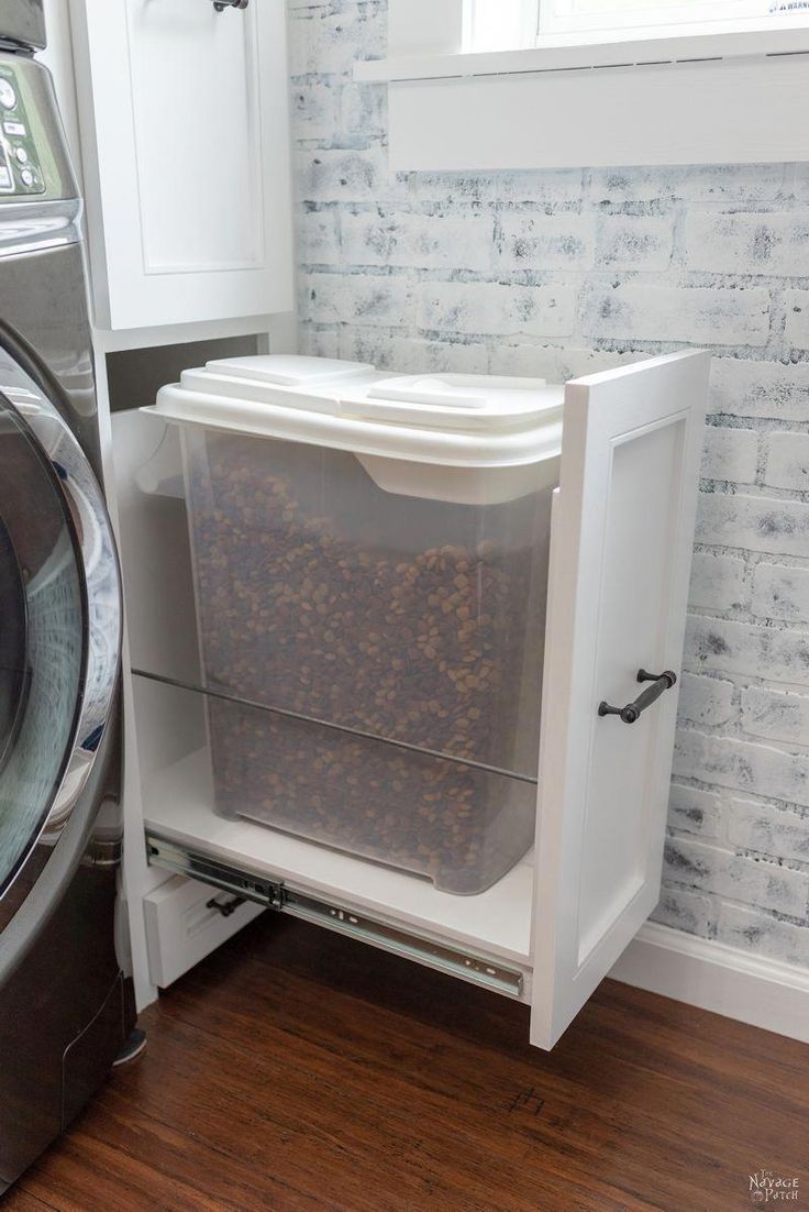 Laundry Room Cabinet with Pull-Out Shelves - Laundry Room Cabinet with Pull-Out Shelves -   18 diy Shelves laundry ideas