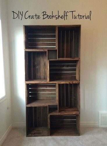 DIY Crate Bookshelf Tutorial — Tara Michelle Interiors - DIY Crate Bookshelf Tutorial — Tara Michelle Interiors -   18 diy Wood bookshelf ideas