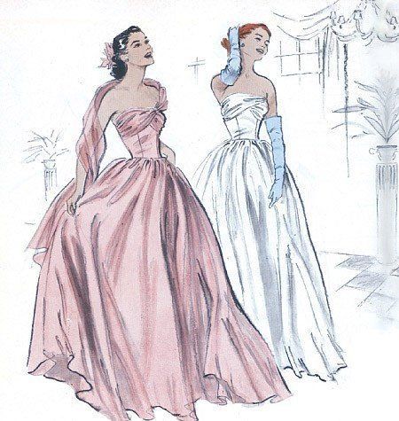 Pick Your Size - Retro 1952 Vintage Style Dress - Misses' Wrapped Bust Strapless Evening Gown - Butterick Evening Dress Pattern B4918 - Pick Your Size - Retro 1952 Vintage Style Dress - Misses' Wrapped Bust Strapless Evening Gown - Butterick Evening Dress Pattern B4918 -   18 style Retro robe ideas