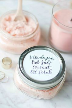 DIY Himalayan Pink Salt Coconut Oil Scrub - DIY Himalayan Pink Salt Coconut Oil Scrub -   19 diy Beauty coconut oil ideas