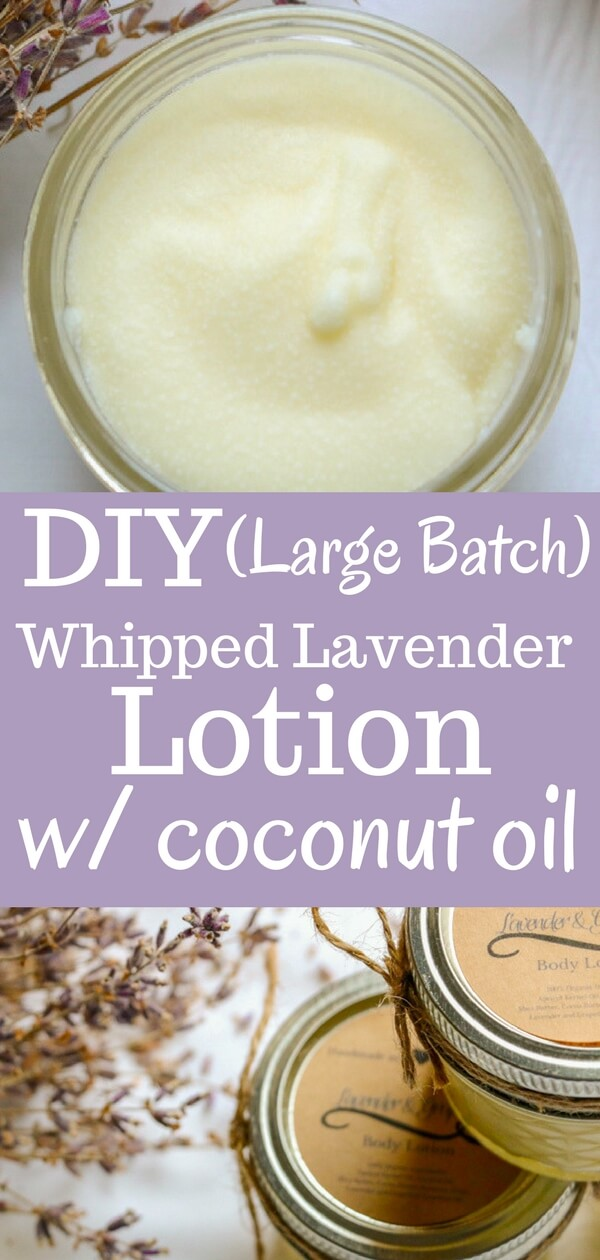 Large Batch DIY Whipped Lavender Lotion with Coconut Oil - Large Batch DIY Whipped Lavender Lotion with Coconut Oil -   19 diy Beauty coconut oil ideas