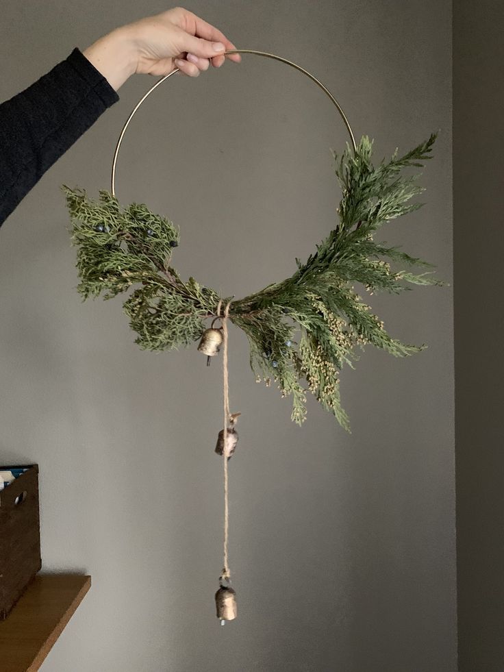Modern Hoop Wreath DIY - Make in 10 Minutes! - allisa jacobs - Modern Hoop Wreath DIY - Make in 10 Minutes! - allisa jacobs -   19 diy Christmas wreath ideas