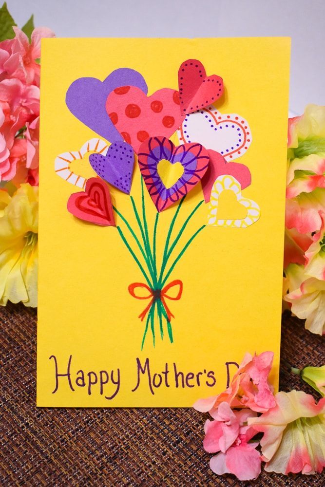 DIY Flower Bouquet Mothers Day Card - DIY Flower Bouquet Mothers Day Card -   19 diy Crafts for mothers day ideas