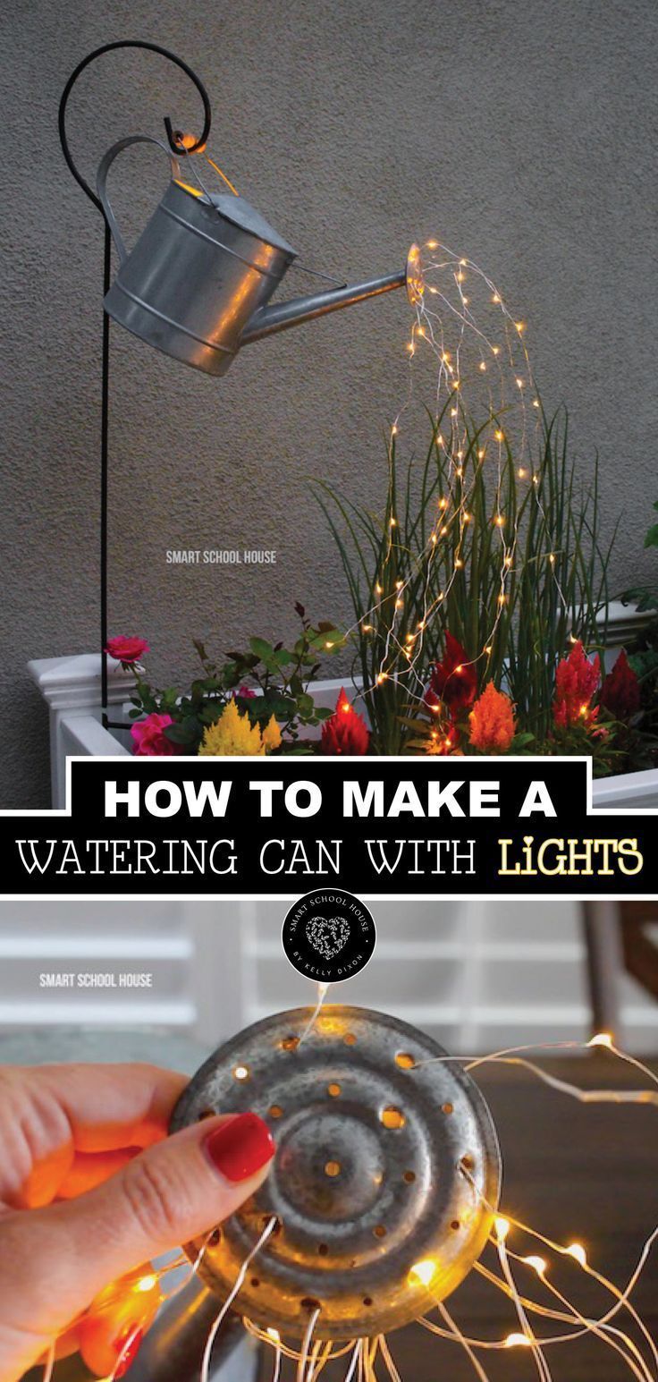Watering Can with Lights - Watering Can with Lights -   19 diy Garden decorations ideas