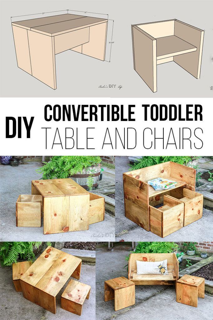 Convertible DIY Toddler Table and Chair Set - With Plans - Convertible DIY Toddler Table and Chair Set - With Plans -   19 diy Kids chair ideas