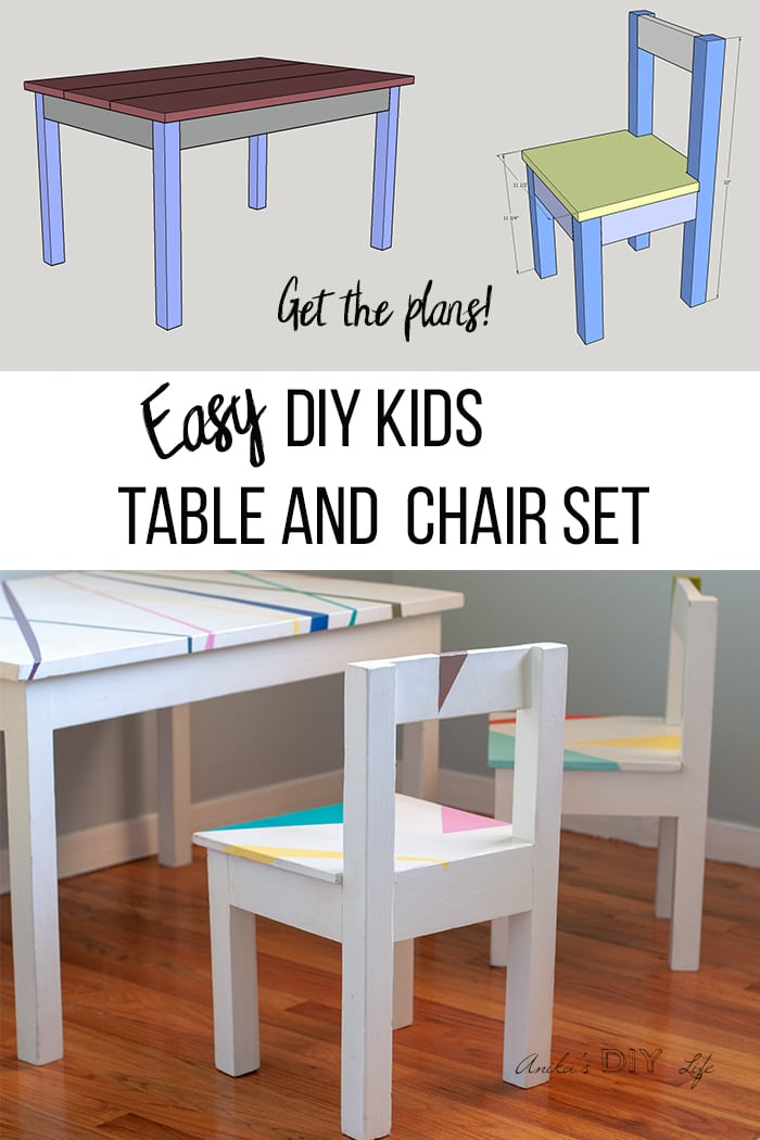 Easy DIY Kids Table and Chair set with Free Plans - Anika's DIY Life - Easy DIY Kids Table and Chair set with Free Plans - Anika's DIY Life -   19 diy Kids chair ideas