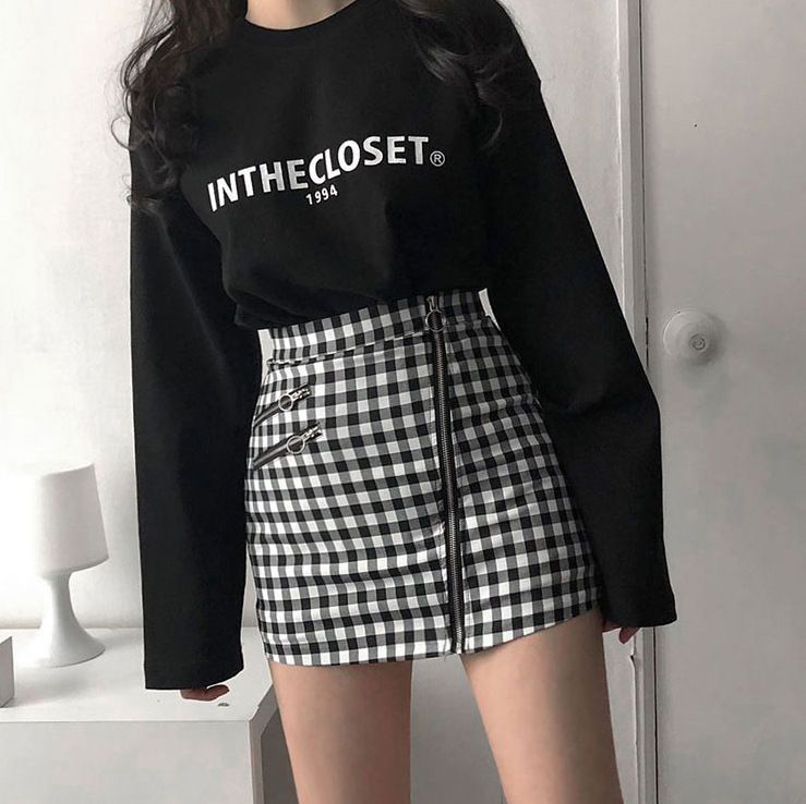 black and white check skirt - black and white check skirt -   19 style Fashion black ideas
