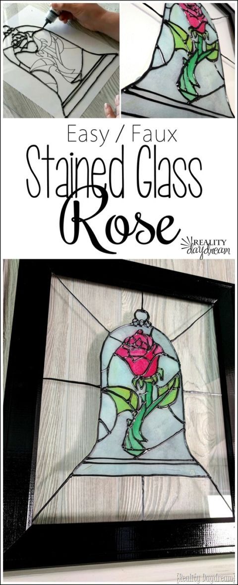 Faux Stained Glass Beauty & the Beast Rose Tutorial | Reality Day Dream - Faux Stained Glass Beauty & the Beast Rose Tutorial | Reality Day Dream -   20 beauty And The Beast diy ideas