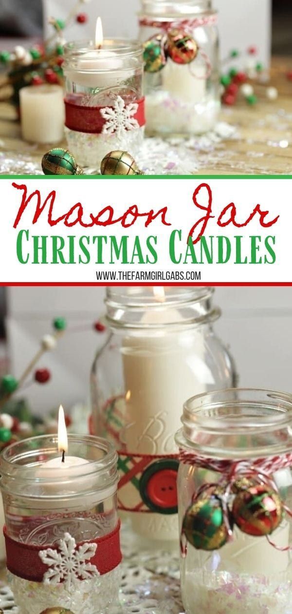 Mason Jar Christmas Candles - Mason Jar Christmas Candles -   22 diy Christmas mason jars ideas