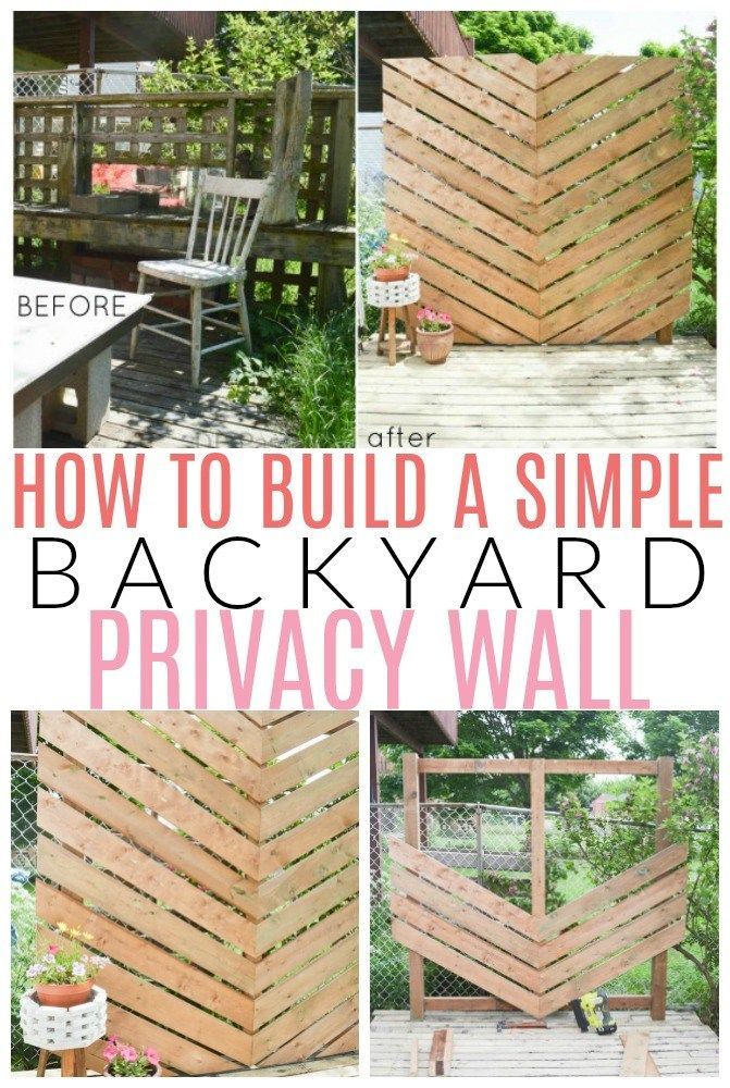 How to Build a Simple Chevron Outdoor Privacy Wall - How to Build a Simple Chevron Outdoor Privacy Wall -   24 diy Outdoor wall ideas