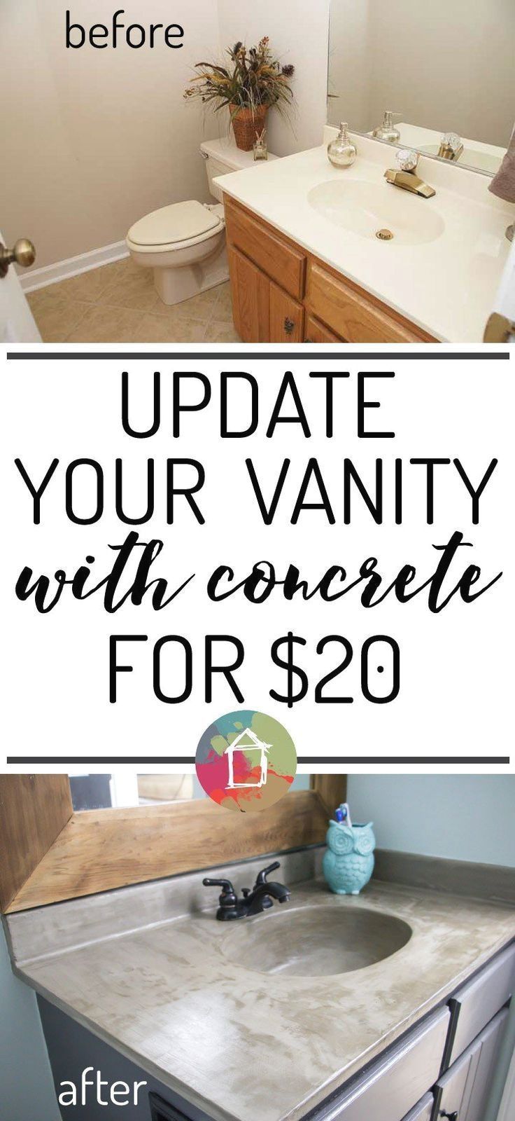 DIY Vanity Makeover using Concrete Overlay! - DIY Vanity Makeover using Concrete Overlay! -   25 diy Decorations on a budget ideas