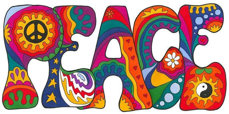 'Psychedelic Peace' Sticker by Kellie Espie - 'Psychedelic Peace' Sticker by Kellie Espie -   8 style Hippie peace ideas