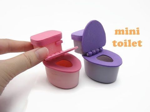 DIY Miniature Doll Mini Toilet Bathroom - With working cover! Easy! - DIY Miniature Doll Mini Toilet Bathroom - With working cover! Easy! -   11 diy Muebles maqueta ideas