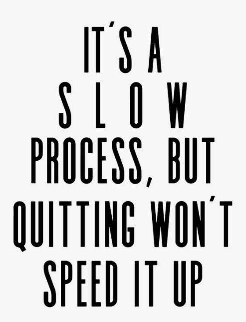 It's a S L O W process, but quitting won't speed it up! - It's a S L O W process, but quitting won't speed it up! -   11 thursday fitness Quotes ideas