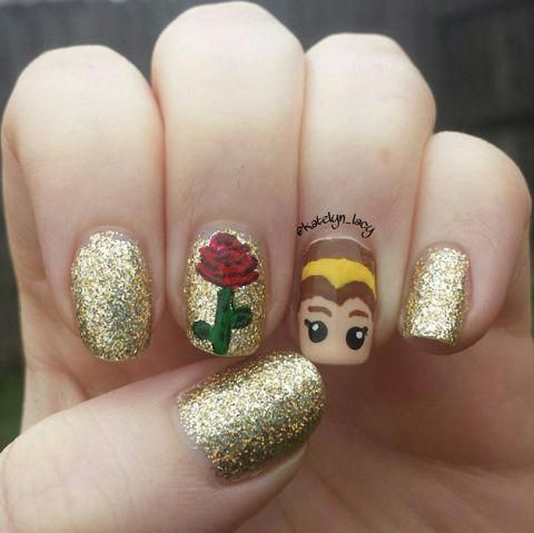 11 Disney-Inspired Manicures Even Adults Will Love - 11 Disney-Inspired Manicures Even Adults Will Love -   12 beauty And The Beast nails ideas