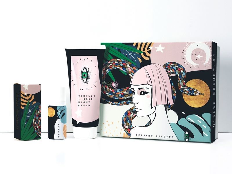 Serpentine cosmetic packaging - Serpentine cosmetic packaging -   13 beauty Box illustration ideas
