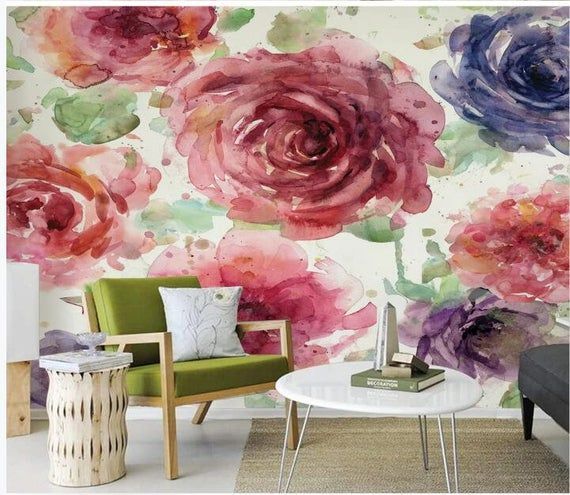 Watercolor Oil Painting Colorful Rose Red and Purple Rose Wallpaper, Hand Painted Beautiful Rose Flo - Watercolor Oil Painting Colorful Rose Red and Purple Rose Wallpaper, Hand Painted Beautiful Rose Flo -   13 beauty Wallpaper facebook ideas