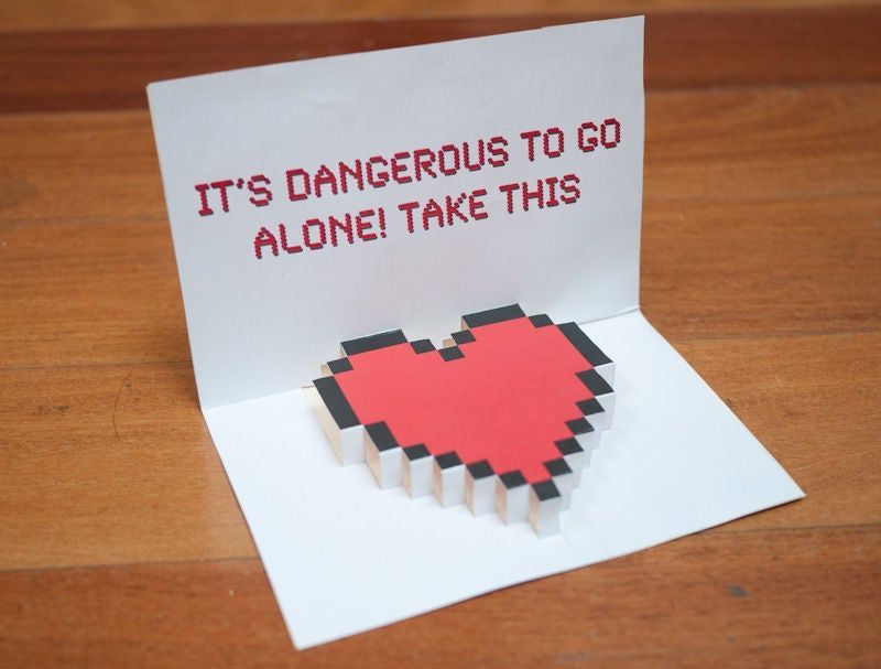 Zelda Pop-Up Valentine Heart Card - Zelda Pop-Up Valentine Heart Card -   13 diy Presents geek ideas
