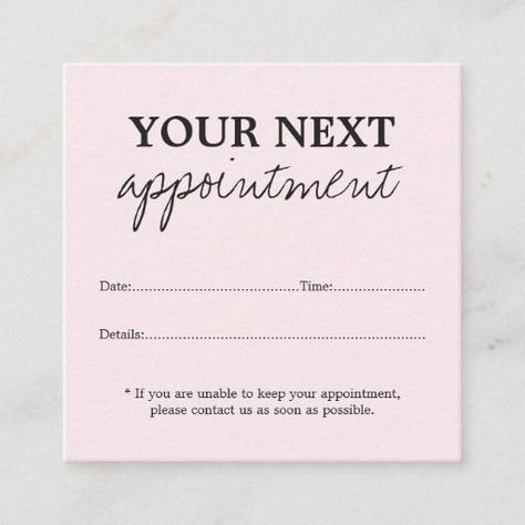 Simple Elegant Light Rose Beauty Appointment Card | Zazzle.com - Simple Elegant Light Rose Beauty Appointment Card | Zazzle.com -   14 beauty Therapy salon ideas