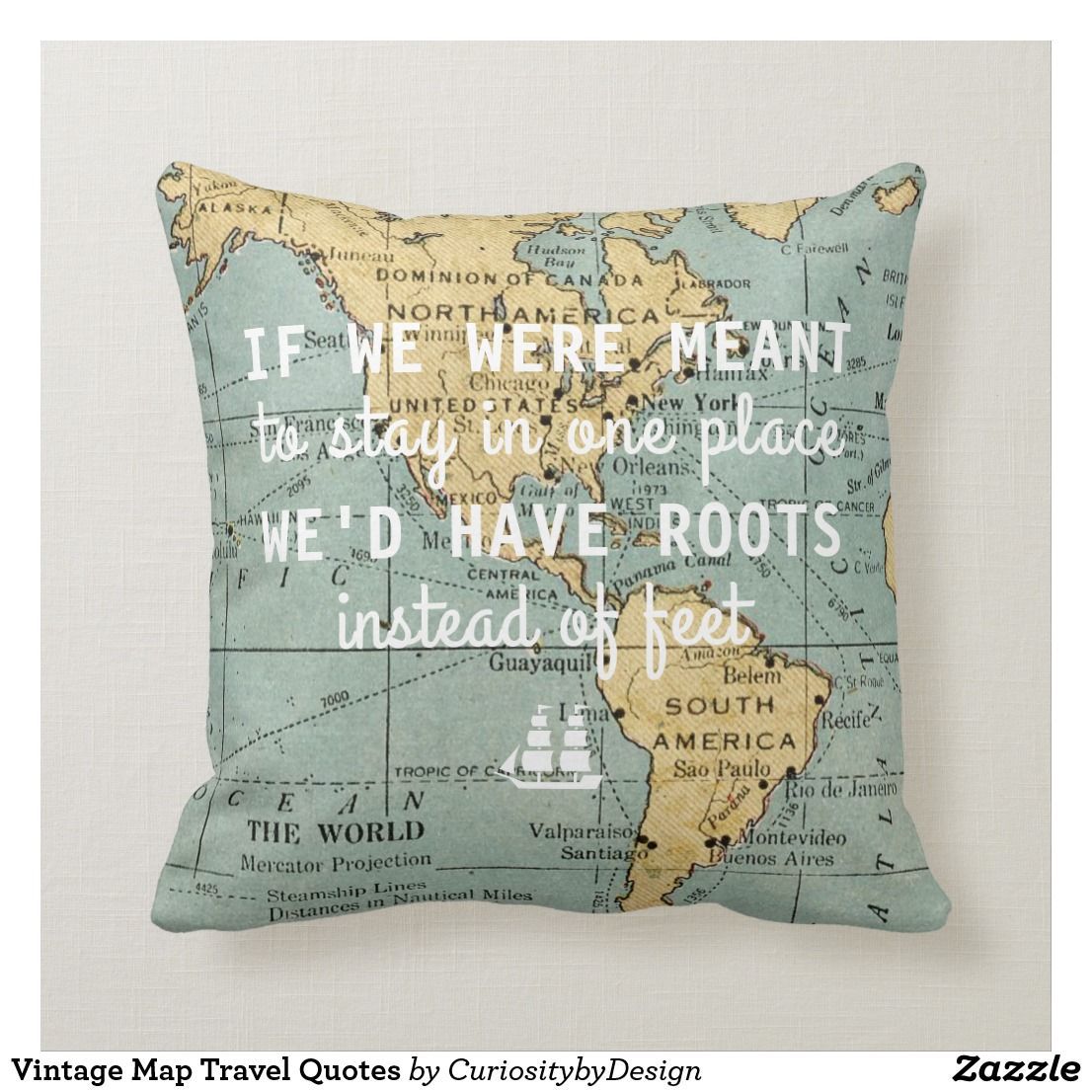 Vintage Map Travel Quotes Throw Pillow | Zazzle.com - Vintage Map Travel Quotes Throw Pillow | Zazzle.com -   14 diy Presents travel ideas