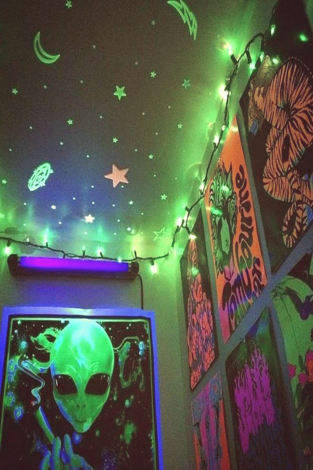 Neon Alien theme Bedroom - Neon Alien theme Bedroom -   14 diy Room grunge ideas