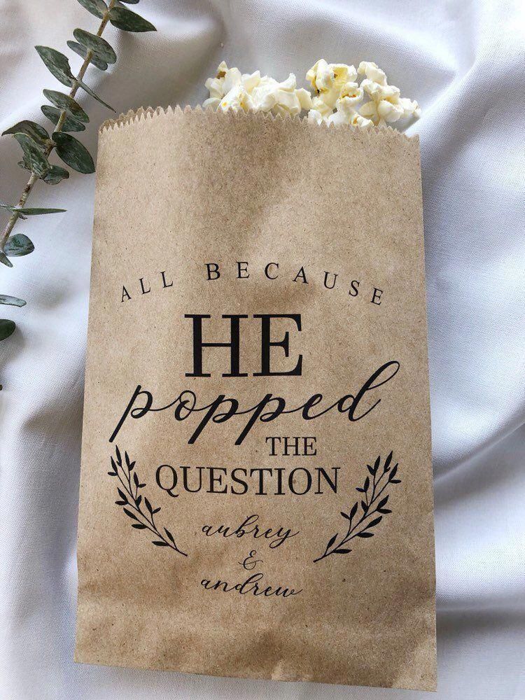 He Popped the Question Popcorn Bags, Wedding Favor Bag, Popcorn Buffet Bags, Personalized Wedding Favor Bags, Snack Bar Buffet Bags-25pk - He Popped the Question Popcorn Bags, Wedding Favor Bag, Popcorn Buffet Bags, Personalized Wedding Favor Bags, Snack Bar Buffet Bags-25pk -   14 diy Wedding cheap ideas