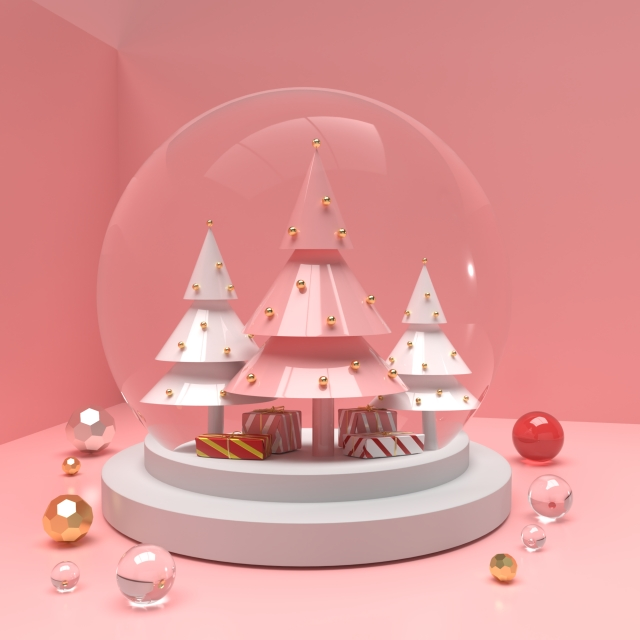 Snow Globe With Gifts And Christmas Trees On A Pink Background Bright New Year Card - Snow Globe With Gifts And Christmas Trees On A Pink Background Bright New Year Card -   15 beauty Background christmas ideas