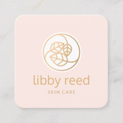 Gold Leaves Trio Logo Square Pink Beauty Spa Square Business Card | Zazzle.com - Gold Leaves Trio Logo Square Pink Beauty Spa Square Business Card | Zazzle.com -   15 beauty Care logo ideas