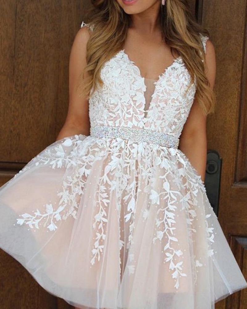 SP0520 Lovely Two Tulle Nude/White Lace Homecoming Dress for Teens Girs Short Prom Gown 8th Graduation - SP0520 Lovely Two Tulle Nude/White Lace Homecoming Dress for Teens Girs Short Prom Gown 8th Graduation -   15 beauty Dresses homecoming ideas