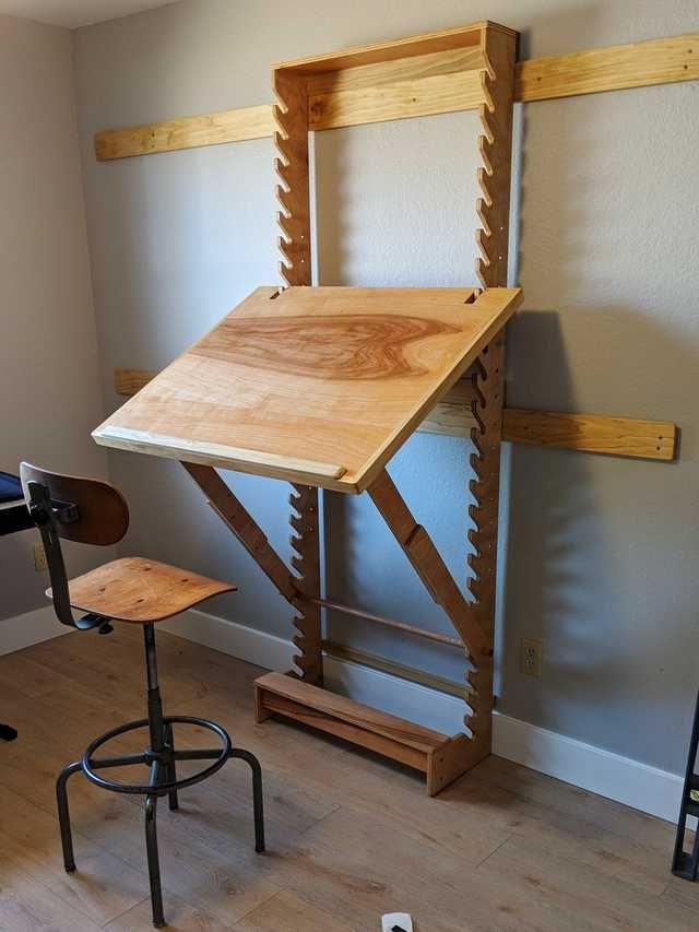 I made a desk with adjustable height and angle - I made a desk with adjustable height and angle -   15 diy Art table ideas