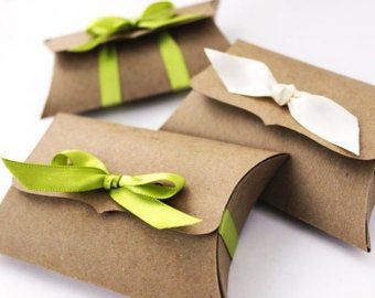 Pillow Boxes - 50 Medium Kraft DIY wedding favor box, jewelery box, gift card holder, eco packaging - medium 4.5