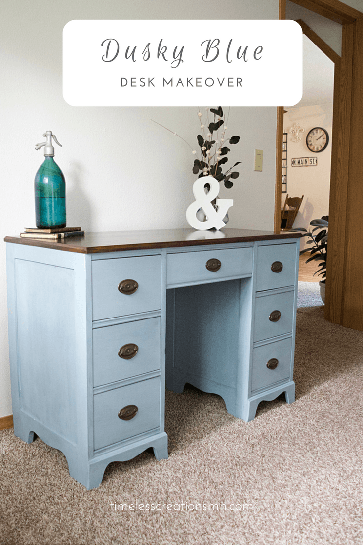 Dusky Blue Desk - Timeless Creations - Dusky Blue Desk - Timeless Creations -   15 diy Desk paint ideas