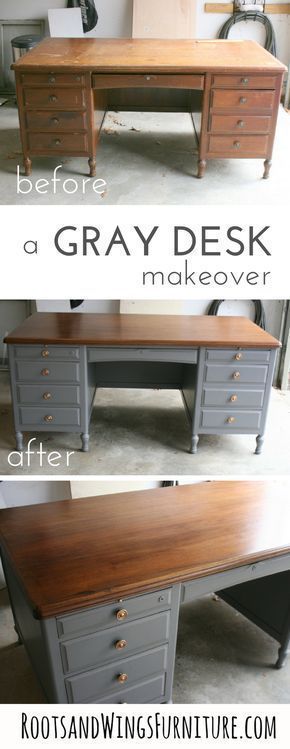 A Desk Makeover | Before & After • Roots & Wings Furniture LLC - A Desk Makeover | Before & After • Roots & Wings Furniture LLC -   15 diy Desk paint ideas