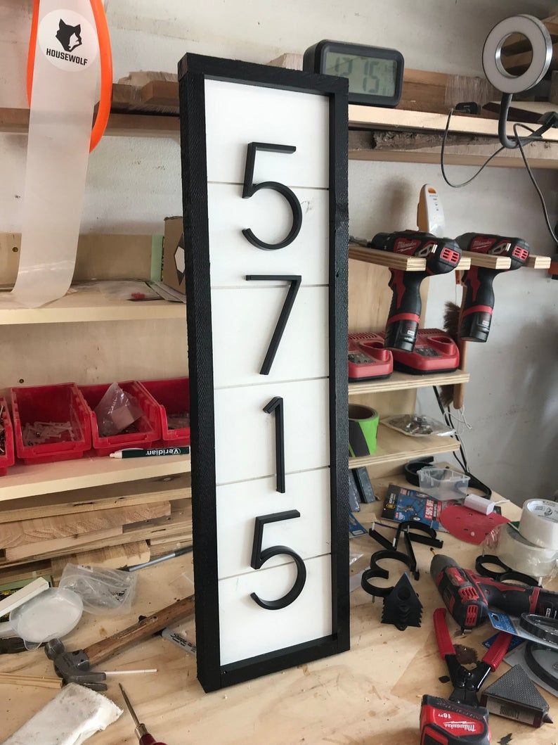 Black and White Shiplap House Numbers |  Address Sign |  Black House Numbers | Address Plaque  |  Modern Farmhouse - Black and White Shiplap House Numbers |  Address Sign |  Black House Numbers | Address Plaque  |  Modern Farmhouse -   15 diy House improvements ideas