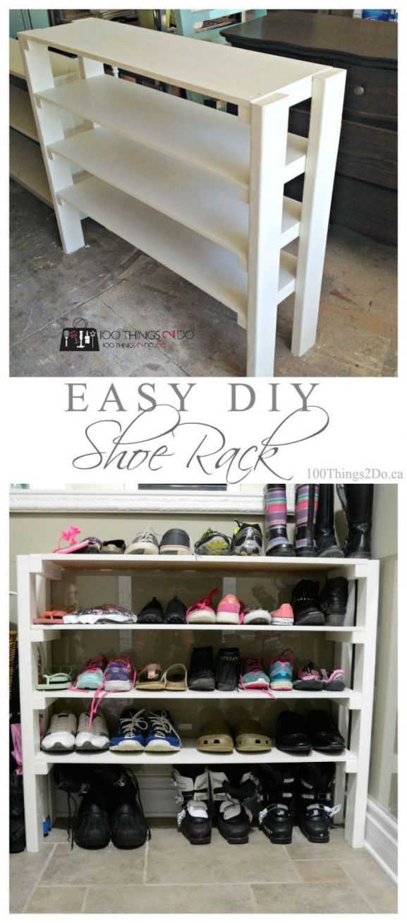 DIY Shoe Rack | 100 Things 2 Do - DIY Shoe Rack | 100 Things 2 Do -   15 diy Interieur schoenen ideas