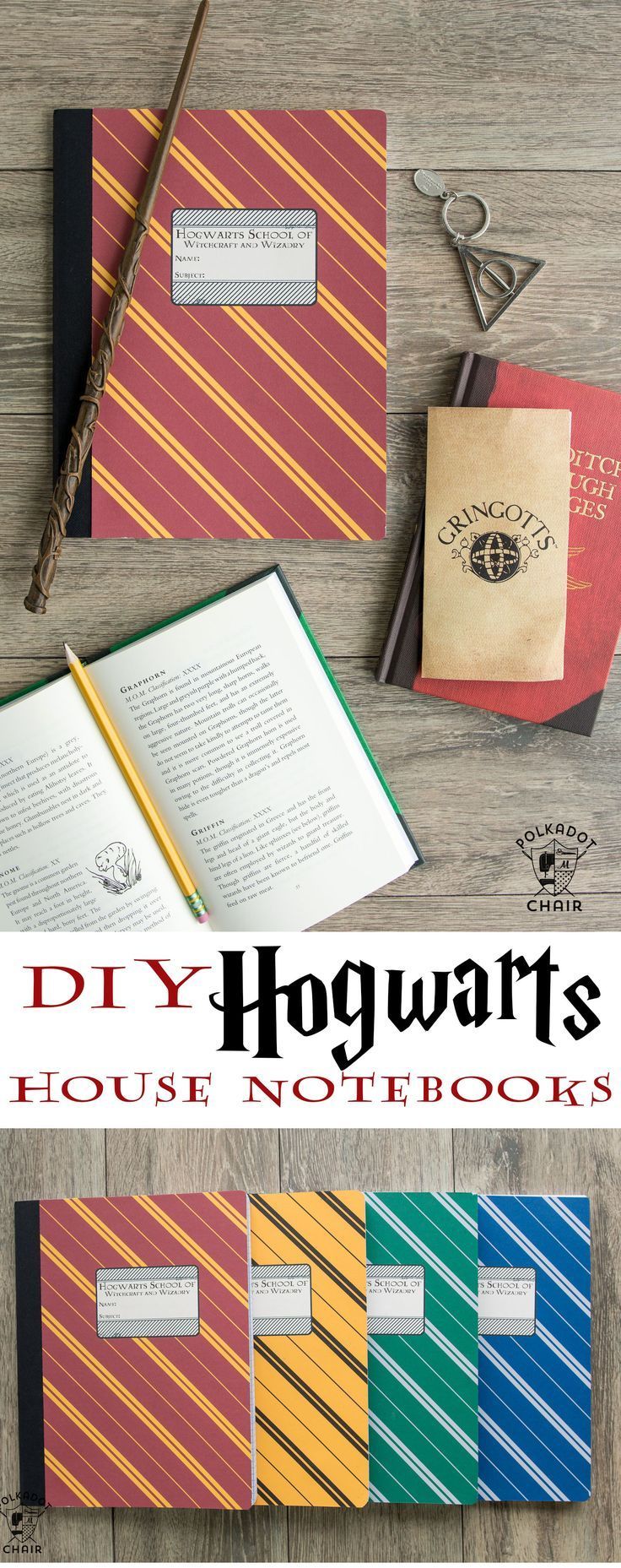 DIY Hogwarts Inspired House Notebooks; Harry Potter Craft Idea - DIY Hogwarts Inspired House Notebooks; Harry Potter Craft Idea -   15 diy School Supplies fandom ideas