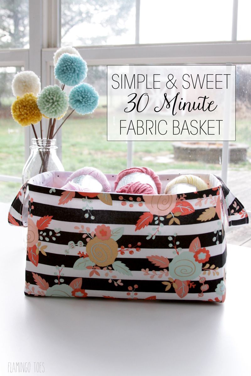 Simple and Sweet 30 Minute DIY Fabric Storage Basket | - Simple and Sweet 30 Minute DIY Fabric Storage Basket | -   15 diy Storage baskets ideas