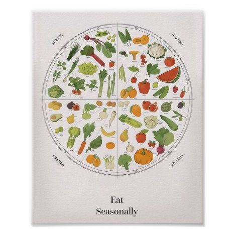Seasonal Food Wheel Poster | Zazzle.com - Seasonal Food Wheel Poster | Zazzle.com -   15 fitness Food poster ideas