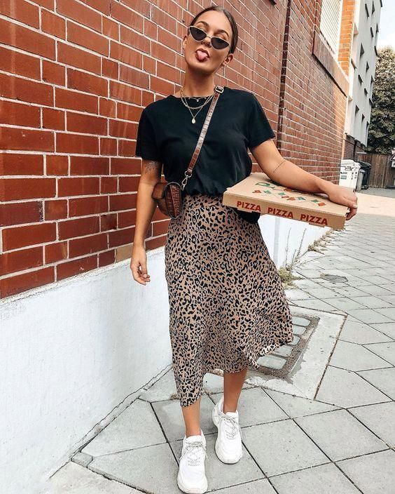 Saika Midi Skirt in Rar Leopard Brown by Motel - Saika Midi Skirt in Rar Leopard Brown by Motel -   15 style Outfits indie ideas