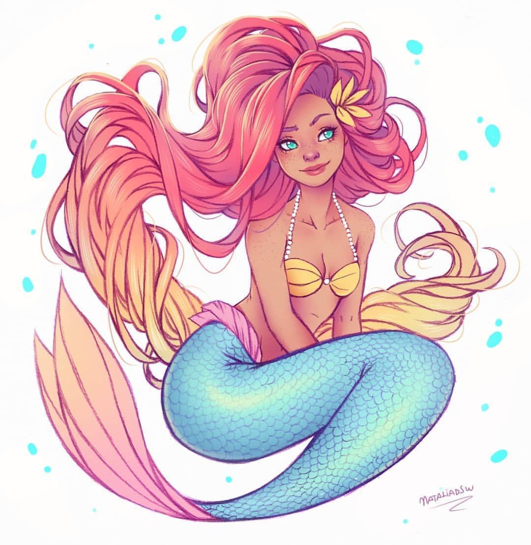 Nat?lia Dias on Instagram: “Random sketch (with digital colors on top) of a mermaid that I did to test my light table, and now I really love her color palette ??. I…” - Rebel Without - Nat?lia Dias on Instagram: “Random sketch (with digital colors on top) of a mermaid that I did to test my light table, and now I really love her color palette ??. I…” - Rebel Without -   16 beauty Drawings artworks ideas
