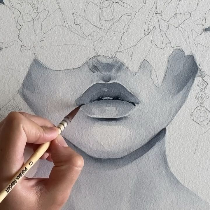 Lips by Polina Bright - Lips by Polina Bright -   16 beauty Inspiration art ideas